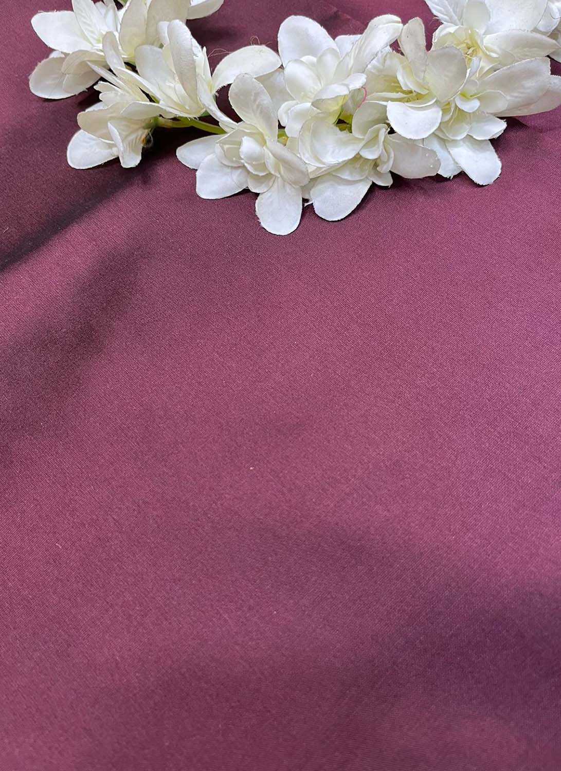 Wine Plain Silk Fabric ( 1 Mtr ) - Luxurion World