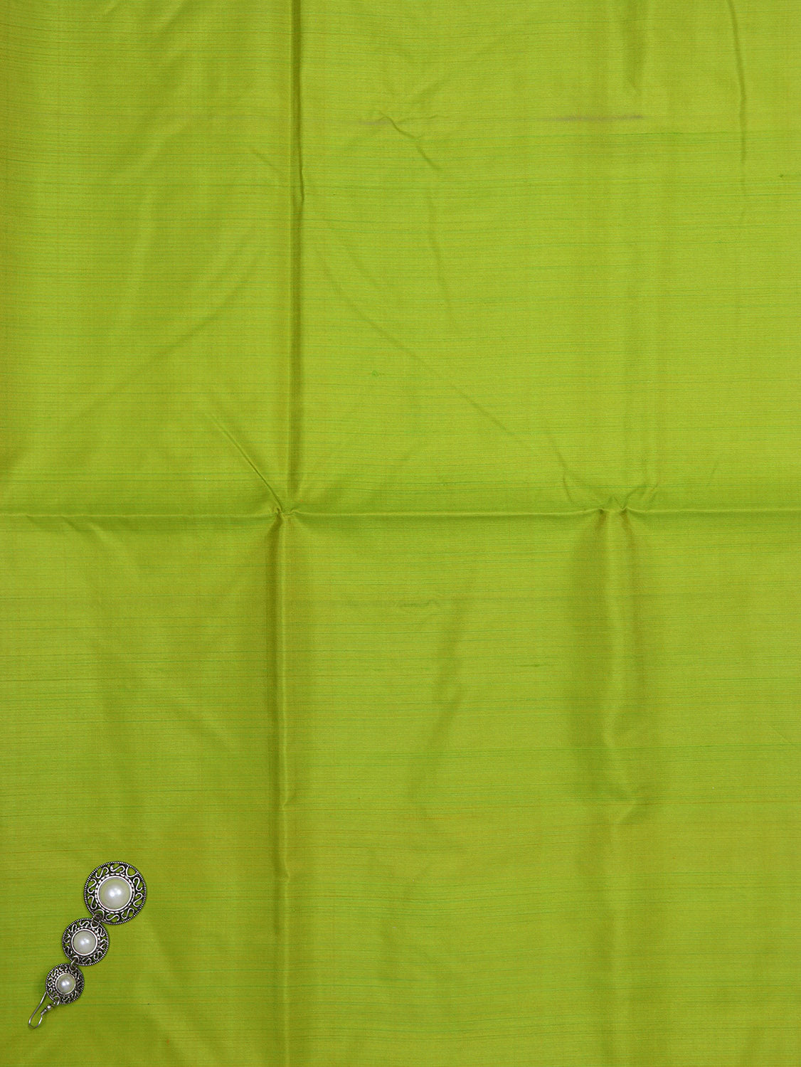 Green Plain Pure Silk Fabric ( 1 Mtr ) - Luxurion World