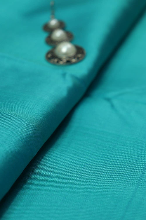 Blue Plain Pure Silk Fabric ( 1 Mtr ) - Luxurion World