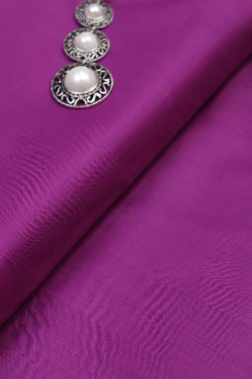Purple Plain Pure Silk Fabric ( 1 Mtr ) - Luxurion World