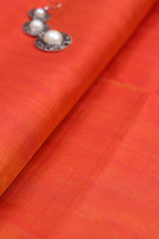 Orange Plain Pure Silk Fabric (1Mtr ) - Luxurion World