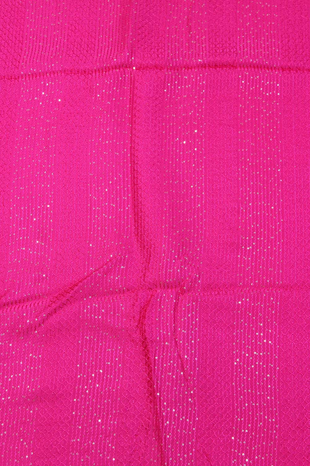 Pink Trendy Sequins Work Silk Fabric (0.75 mtr) - Luxurion World