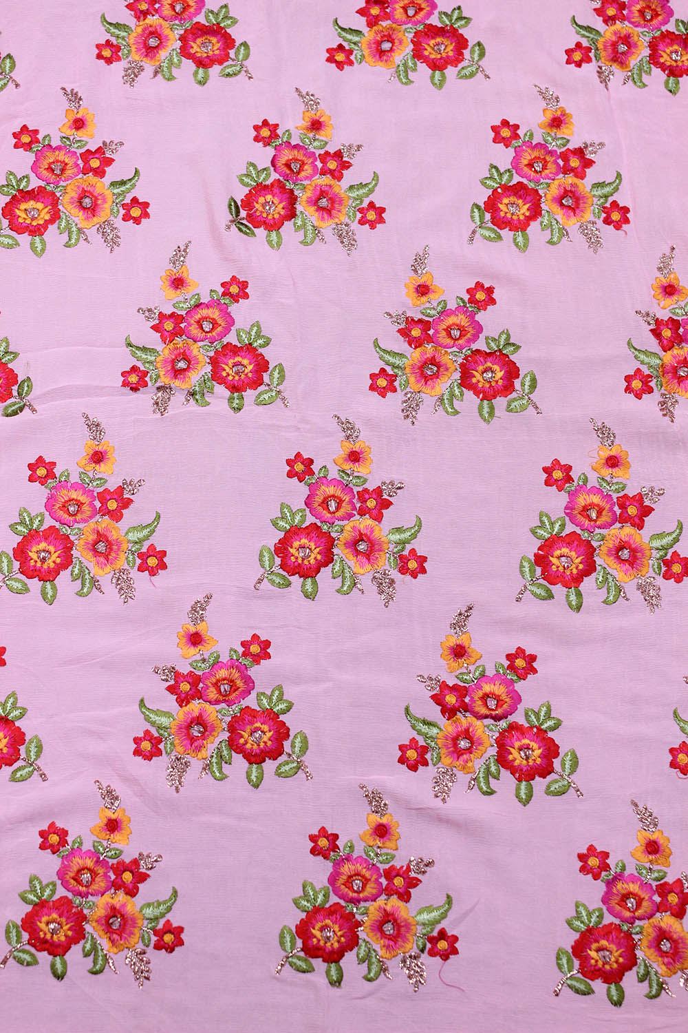 Pink Embroidered Trendy Fabric ( 1 Mtr ) - Luxurion World