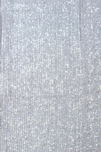 Silver Trendy Georgette Sequins Work Fabric ( 1 Mtr ) - Luxurion World