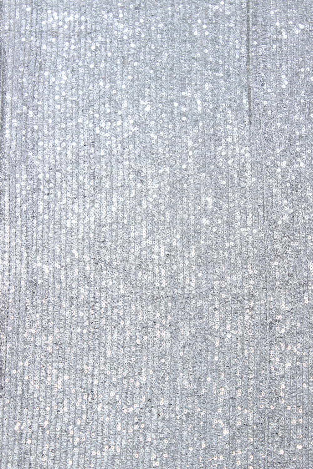 Silver Trendy Georgette Sequins Work Fabric ( 1 Mtr ) - Luxurion World