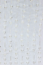 Off White Trendy Georgette Sequins Work Fabric  ( 1 Mtr ) - Luxurion World