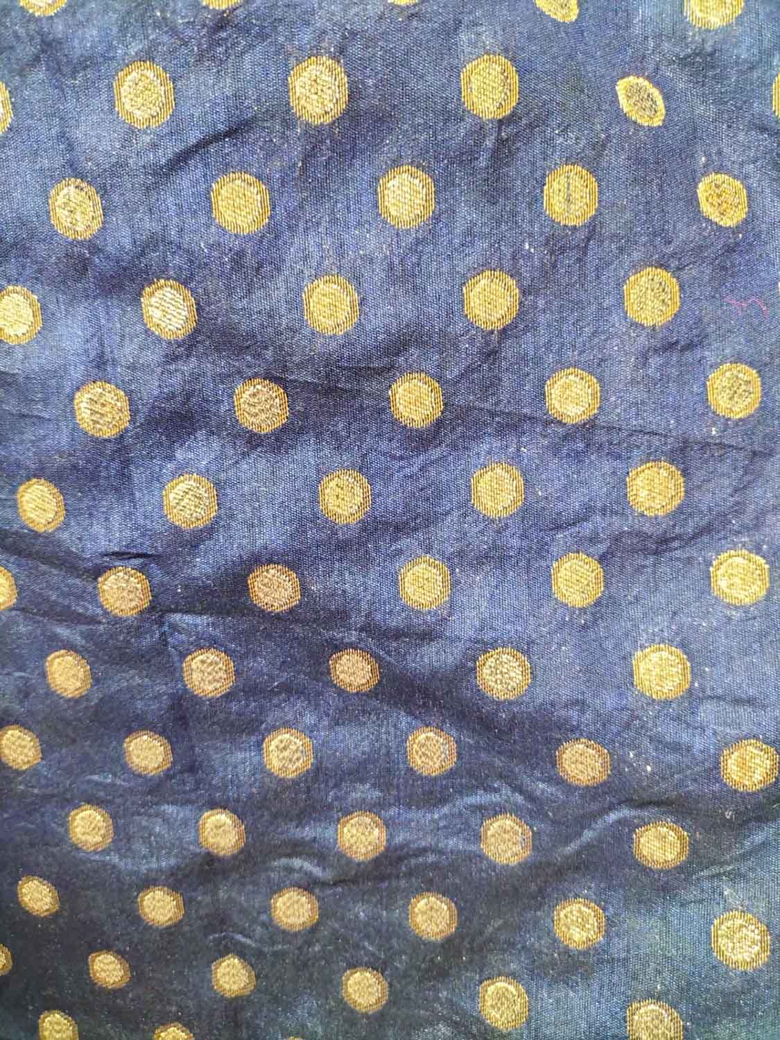 Grey Banarasi Chanderi Silk Zari Work Fabric ( 1 Mtr ) - Luxurion World