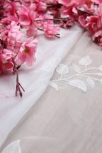 White Trendy Sequins Work Organza Fabric ( 1Mtr ) - Luxurion World