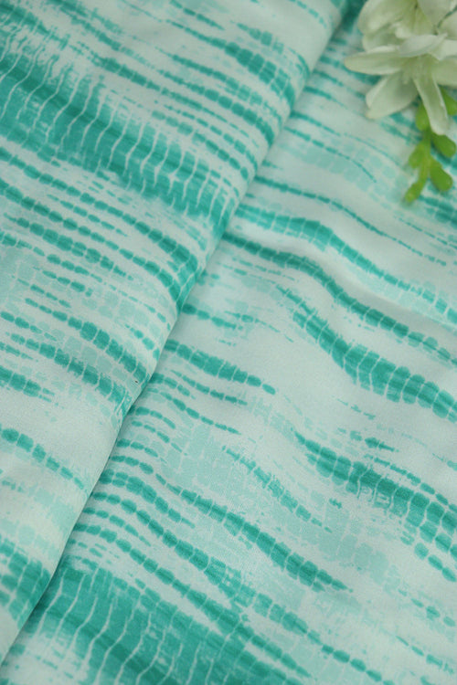 Vibrant Green Tie Dye Modal Satin Fabric: Trendy & Sustainable (1 Mtr) - Luxurion World