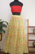 Yellow Embroidered Trendy Organza Lehenga With Satin Silk Blouse Piece Fabric - Luxurion World