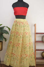 Yellow Embroidered Trendy Organza Lehenga With Satin Silk Blouse Piece Fabric - Luxurion World