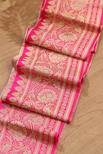 Elegant Pink Banarasi Silk Lace: A Timeless Touch of Grace ( 1 Mtr ) - Luxurion World