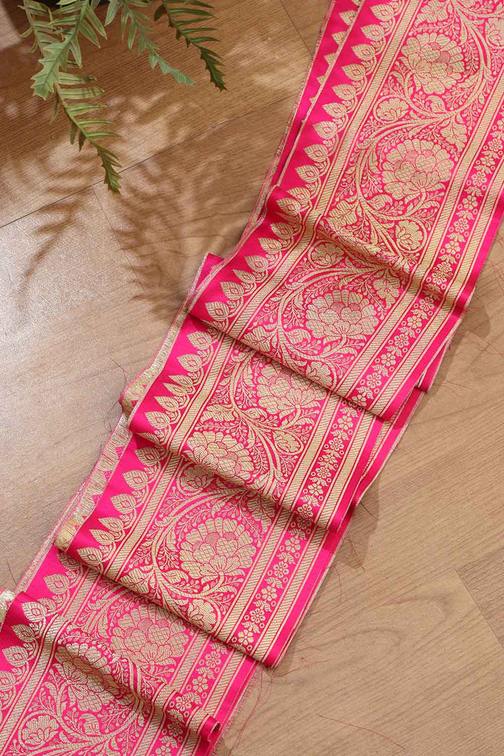 Elegant Pink Banarasi Silk Lace: A Timeless Touch of Grace ( 1 Mtr ) - Luxurion World