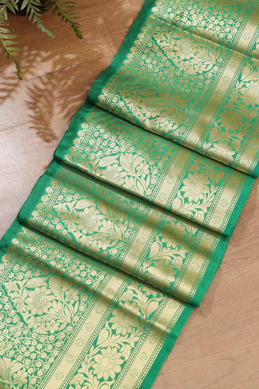 Exquisite Green Banarasi Silk Lace ( 1 Mtr ) - Luxurion World