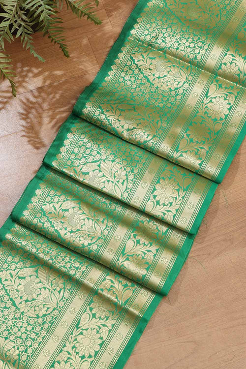 Exquisite Green Banarasi Silk Lace ( 1 Mtr ) - Luxurion World