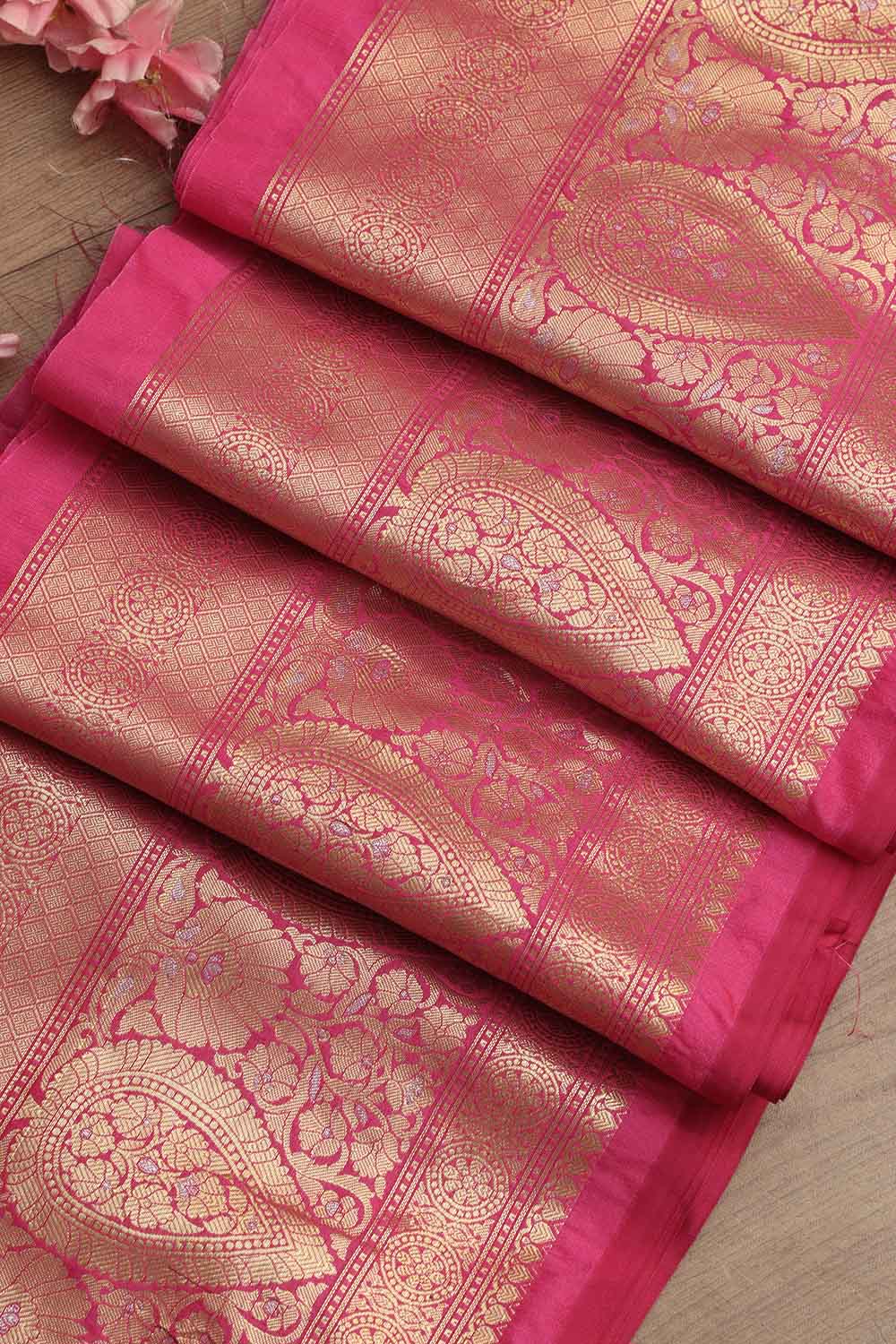Banarasi Silk Lace: Pretty Pink 1 Mtr - Luxurion World