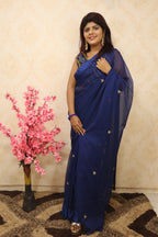 Blue Gota Patti Chiffon Saree - Luxurion World