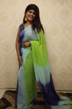 Multicolor Gota Patti Chiffon Saree - Luxurion World