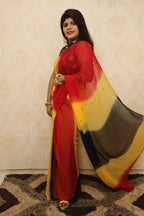 Multicolor Gota Patti Chiffon Saree - Luxurion World