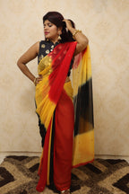 Multicolor Gota Patti Chiffon Saree - Luxurion World