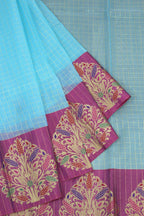 Stunning Blue Handloom Banarasi Kora Silk Saree - Perfect Ethnic Attire - Luxurion World