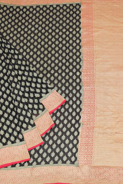 Black Handloom Banarasi Georgette Saree - Elegant Ethnic Wear