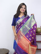 Shop Purple Handloom Banarasi Silk Saree - Luxurion World