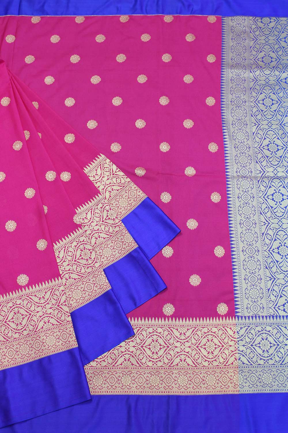 Shop Now for Pink Handloom Banarasi Soft Silk Saree with Contrast Border - Latest Collection - Luxurion World