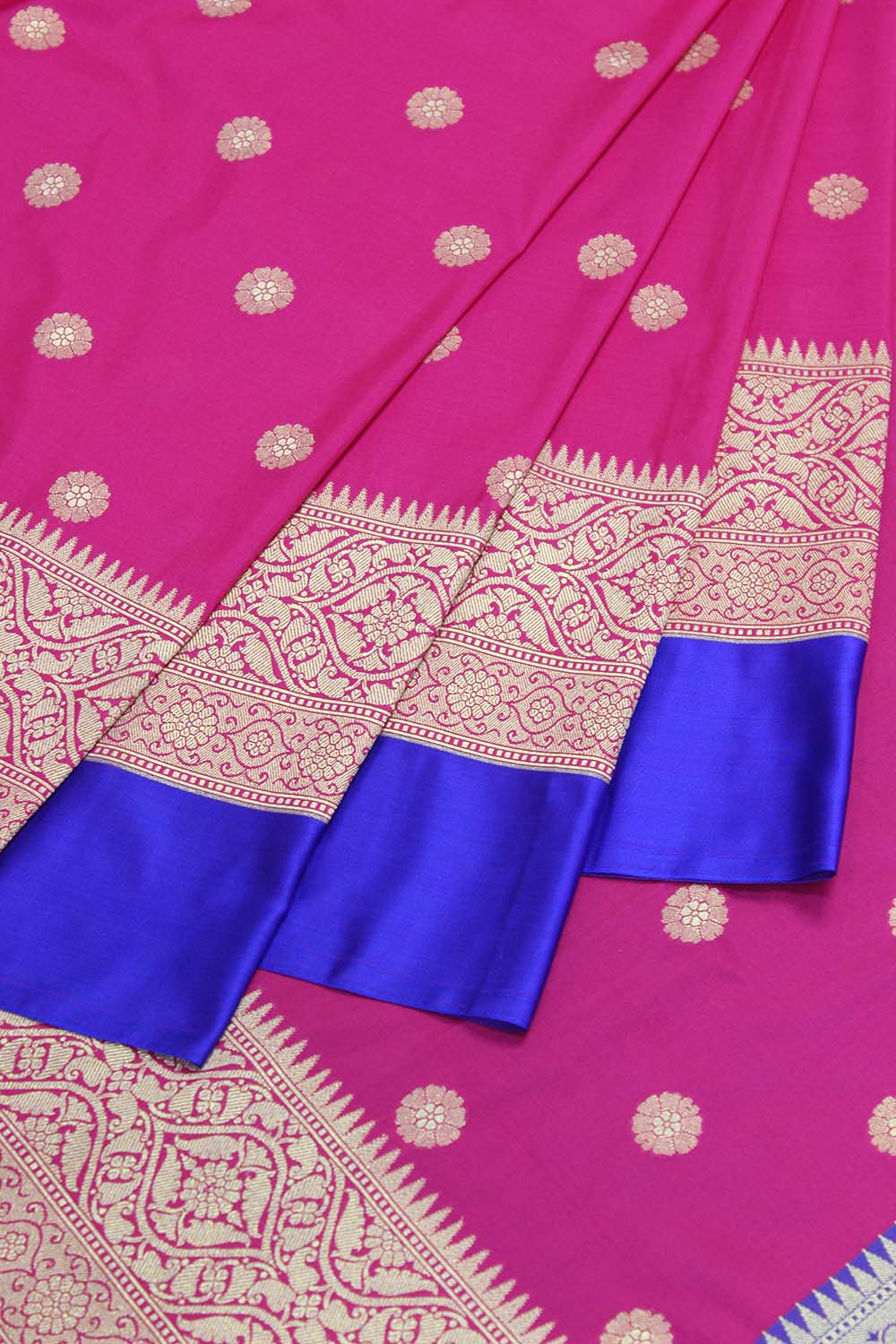 Shop Now for Pink Handloom Banarasi Soft Silk Saree with Contrast Border - Latest Collection - Luxurion World