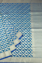 Shop Blue Handloom Banarasi Silk Saree Online - Exclusive - Luxurion World