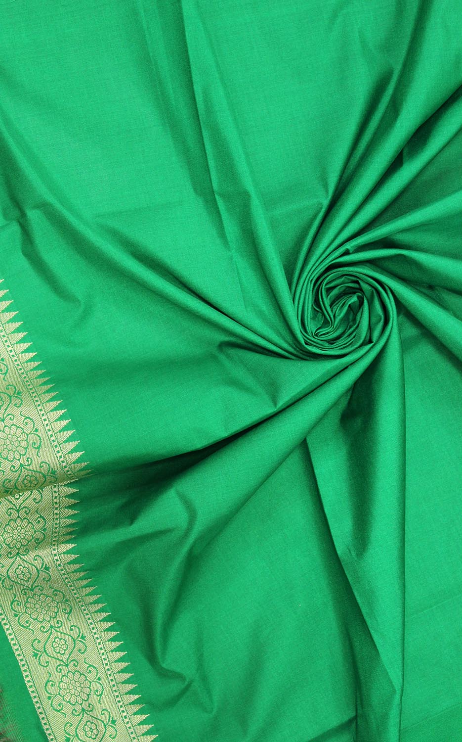 Get the Latest Green and Red Handloom Banarasi Silk Saree with Contrast Border - Shop Now! - Luxurion World