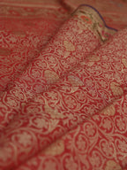 Pink Banarasi Cotton Silk Meenakari Saree - Luxurion World