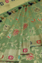 Stunning Green Banarasi Silk Meenakari Saree - Perfect Ethnic Attire - Luxurion World
