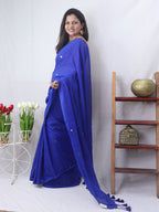 Stunning Blue Bengal Cotton Saree - Perfect for Any Occasion - Luxurion World