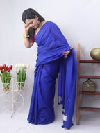 Stunning Blue Bengal Cotton Saree - Perfect for Any Occasion - Luxurion World