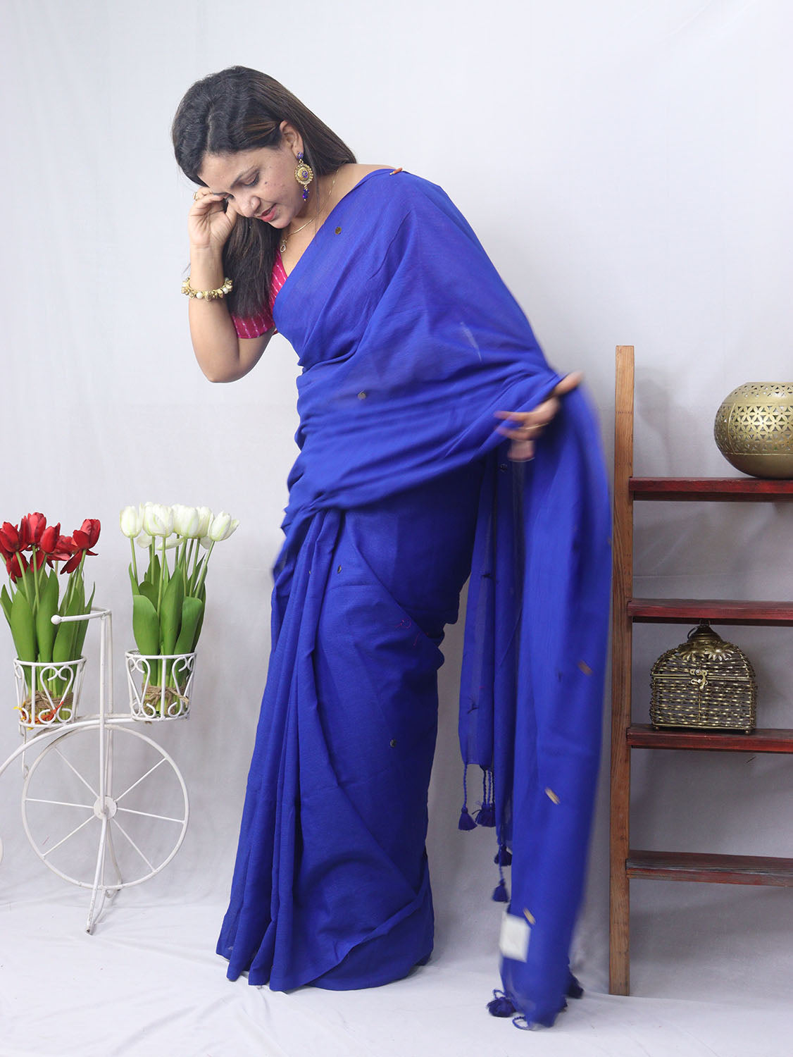 Stunning Blue Bengal Cotton Saree - Perfect for Any Occasion - Luxurion World