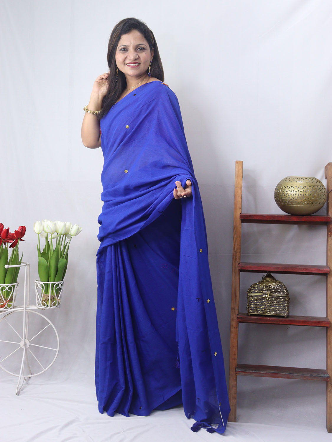 Stunning Blue Bengal Cotton Saree - Perfect for Any Occasion - Luxurion World