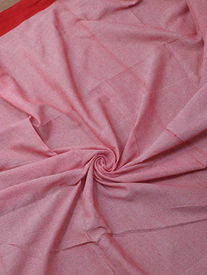 Pink Bengal Plain Cotton Saree - Elegant and Comfortable - Luxurion World