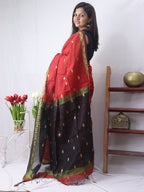 Stunning Red Bengal Cotton Saree for Traditional Look - Luxurion World
