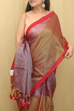Exquisite Pink & Gold Bengal Saree - Timeless Elegance - Luxurion World
