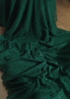 Green Embroidered Chikankari Georgette Sequins Work Saree - Luxurion World