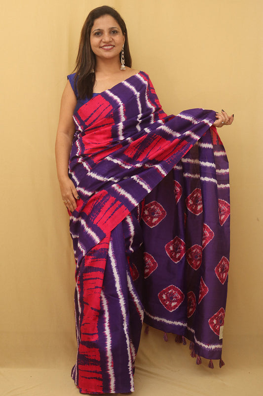 Multicolor Digital Printed Silk Saree - Luxurion World
