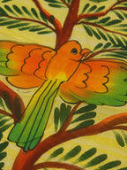 Hand-painted Kerala cotton saree - Vibrant yellow, pure elegance - Luxurion World