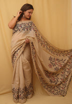 Pastel Jamdani Print Semi Tussar Silk Saree - Luxurion World