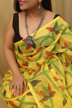 Yellow Jamdani Tussar Silk Saree: Elegant & Stylish - Luxurion World