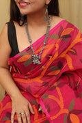 Stunning Pink Jamdani Print Tussar Silk Saree - Luxurion World