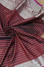 Elegant Maroon Kanjeevaram Silk Checks Saree: Timeless Beauty - Luxurion World