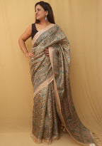 Pastel Madhubani Print Semi Tussar Silk Saree - Luxurion World