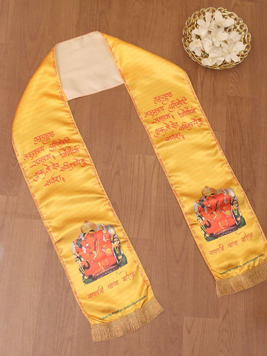 LUXURION WORLD Divine Stole/ Patka/ Khesh/ Shawl/ Dupatta Ganpati Ashirwad Stoles: Faithful Fashion for the Modern Devotee - Luxurion World