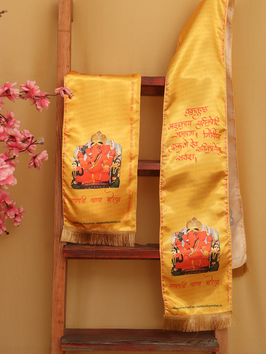 LUXURION WORLD Divine Stole/ Patka/ Khesh/ Shawl/ Dupatta Ganpati Ashirwad Stoles: Faithful Fashion for the Modern Devotee - Luxurion World